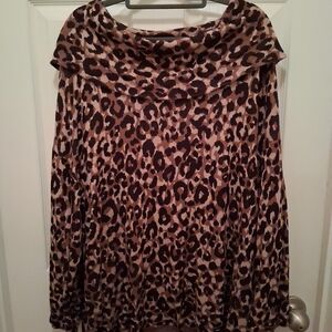 Ruby Rd. Leopard Print Tunic Top - Brown and Black 2X New w/ tags